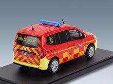 Renault Kangoo SDIS 87 Sapeurs Pompiers 2020 Red Yellow Eligor 1:43 scale model - rear three-quarter view