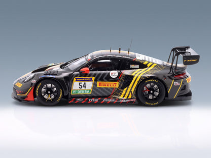 Porsche 911 992 GT3 R Dinamic GT SRL No. 54 3rd 24h Nürburgring 2025 Matteo Cairoli Bastian Buus Joel Sturm Loek Hartog Minichamps 1:18 scale model - side view