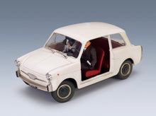 Autobianchi Bianchina 4 Posti Fantozzi and Signorina Silvani Film Fantozzi 1975 White CLC-Models 1:18 scale model - front three-quarter view