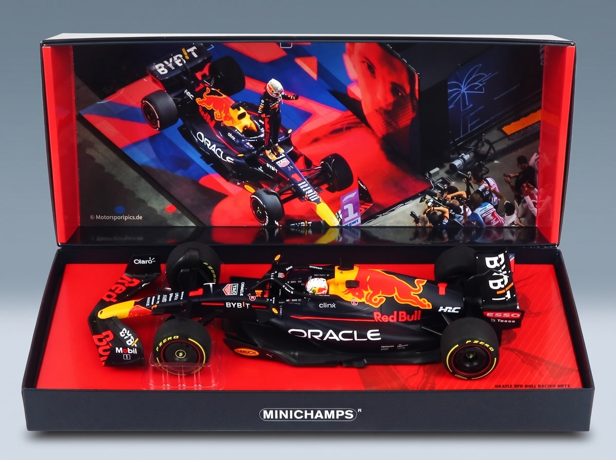 Red Bull RB18 Oracle Red Bull Racing No. 1 Max Verstappen Winner Saudi Arabia GP World Champion 2022 Minichamps 1:18 scale model - original packaging