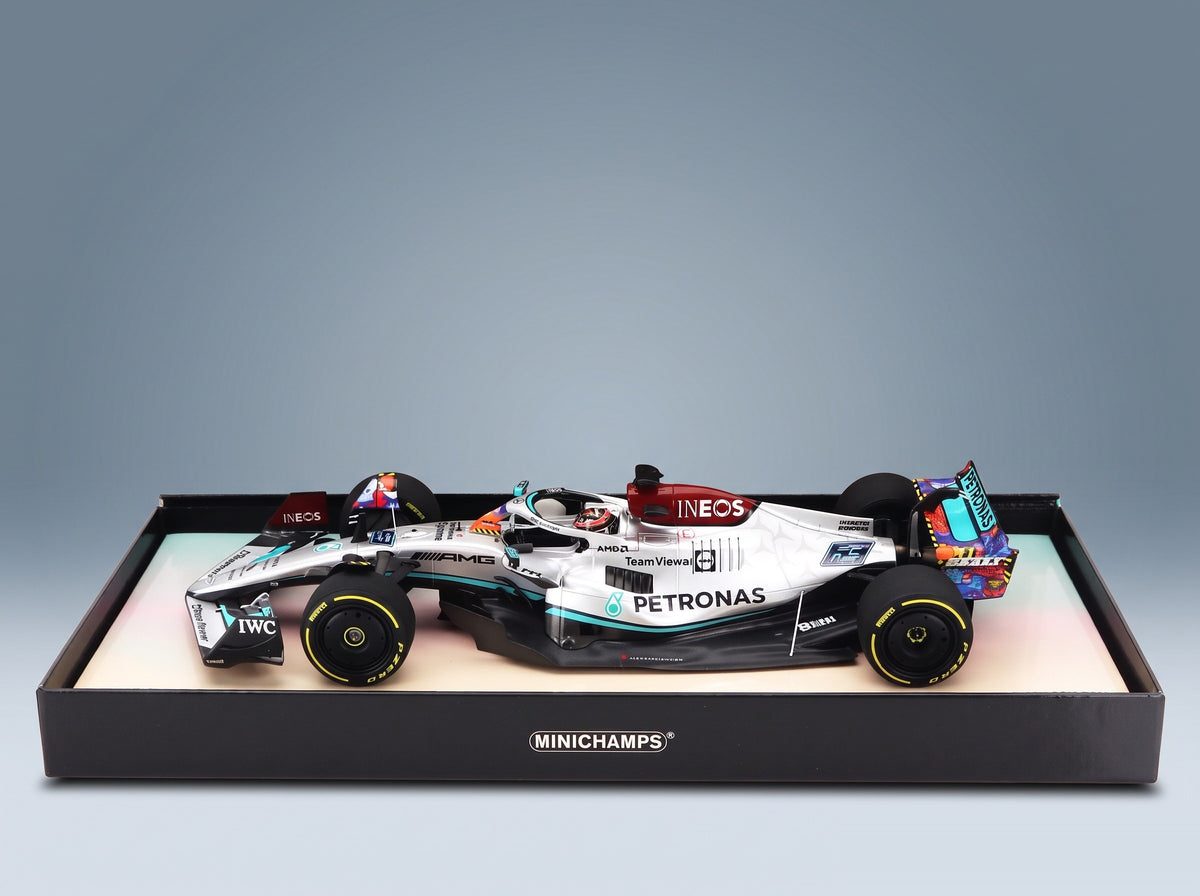 Mercedes F1 W13E Mercedes-AMG Petronas F1 No. 63 5th Miami GP George Russell 2022 Minichamps 1:18 scale model - original packaging