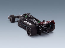 Mercedes F1 W14 Team Mercedes-AMG Petronas Formula One No. 63 7th Bahrain GP George Russell with Pit Board 2023 Minichamps 1:18 scale model - rear three-quarter view