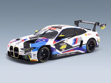 BMW M4 GT3 Team WRT No. 46 Gulf Valentino Rossi Nick Yelloly Dries Vanthoor 12h Abu Dhabi 2023 Minichamps 1:18 scale model - front three-quarter view
