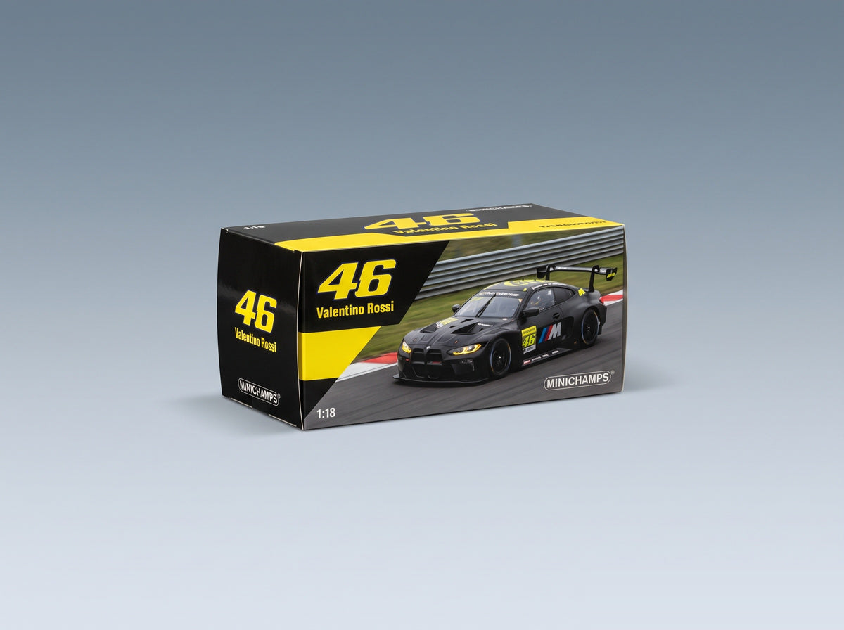 BMW M4 GT3 Team WRT No. 46 Valentino Rossi Test Misano 2024 Minichamps 1:18 scale model - original packaging