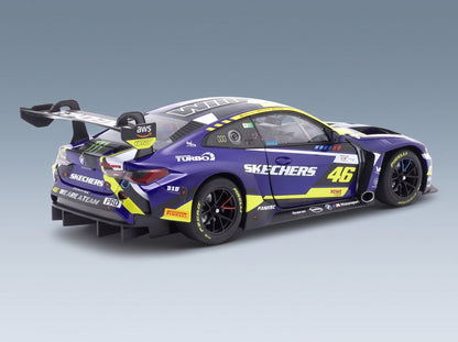 BMW M4 GT3 Team WRT No. 46 Valentino Rossi Maxime Martin Raffaele Marciello 4h Le Castellet 2024 Minichamps 1:18 scale model - rear three-quarter view