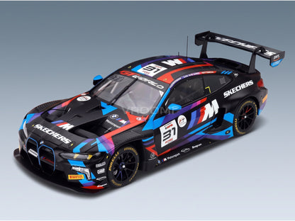 BMW M4 GT3 EVO Team WRT No. 31 Van der Linde Vanthoor Wittmann 24h Spa 2025 Minichamps 1:18 scale model - front three-quarter view
