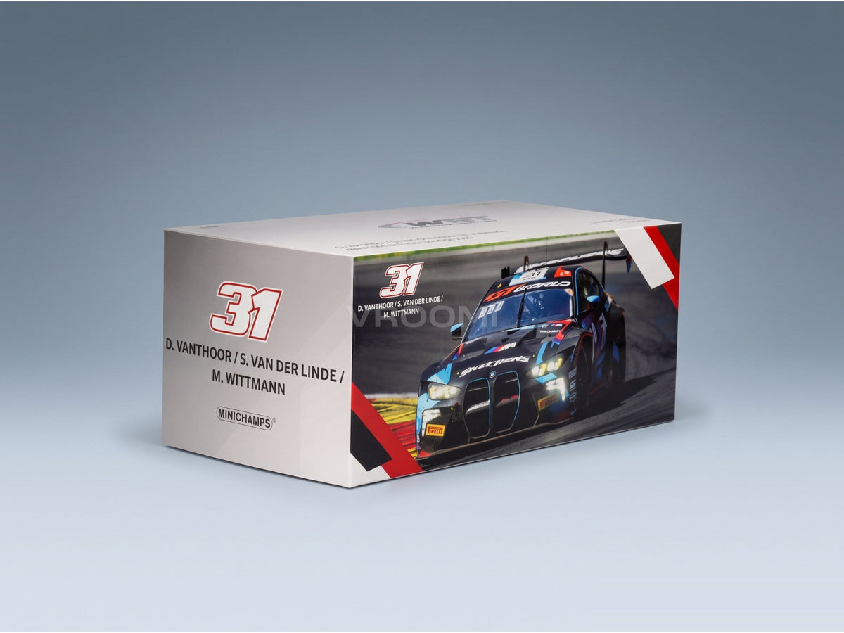 BMW M4 GT3 EVO Team WRT No. 31 Van der Linde Vanthoor Wittmann 24h Spa 2025 Minichamps 1:18 scale model - original packaging