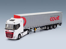 DAF XG Truck Telonato Coue Transports 2021 White Red Grey Eligor 1:43 scale model - front three-quarter view