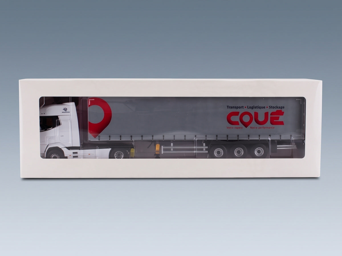 DAF XG Truck Telonato Coue Transports 2021 White Red Grey Eligor 1:43 scale model - original packaging