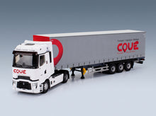 Renault T-High Truck Telonato Coue Transports 2023 White Grey Eligor 1:43 scale model - front three-quarter view