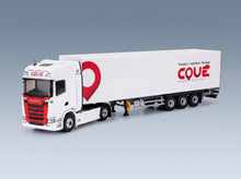 Scania S500 Truck Cassonato Coue Transports 2021 White Red Eligor 1:43 scale model - front three-quarter view