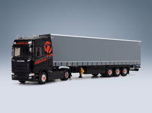 Scania S500 Truck Telonato Douls Transports 2021 Black Grey Eligor 1:43 scale model - front three-quarter view