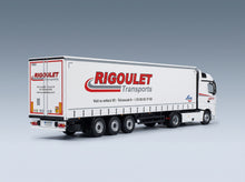 Renault T-Line High Truck Telonato Rigoulot Transports 2023 White Eligor 1:43 scale model - rear three-quarter view
