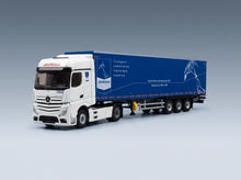 Mercedes-Benz Actros 5 1851 Truck Telonato Jourdan Transports 2020 White Blue Eligor 1:43 scale model - front three-quarter view