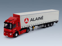 Renault T480 Truck Telonato Alaine Transports 2021 Red Grey Eligor 1:43 scale model - front three-quarter view