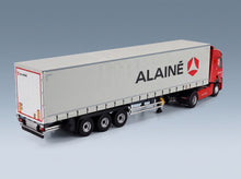 Renault T480 Truck Telonato Alaine Transports 2021 Red Grey Eligor 1:43 scale model - rear three-quarter view