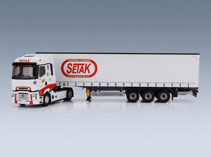 Renault T-Line High Truck Setak Telonato Transports 2023 White Eligor 1:43 scale model - side view