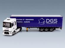 Renault T-Line High Truck Telonato DGS Transports 2023 White Blue Eligor 1:43 scale model - side view