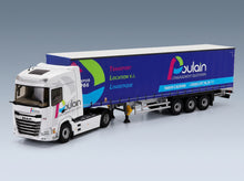 DAF XG Truck Poulain Transports 2021 White Blue Eligor 1:43 scale model - front three-quarter view