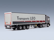 Renault T480 Truck Telonato Leo Transports 2021 Grey White Eligor 1:43 scale model - rear three-quarter view