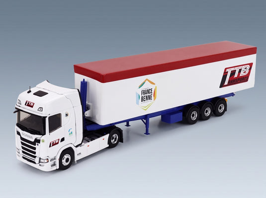 Scania S500 Truck TTB Transports 2024 White Eligor 1:43 scale model - front three-quarter view