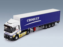 Renault T480 Truck Telonato Choquet Transports 2021 White Blue Eligor 1:43 scale model - front three-quarter view