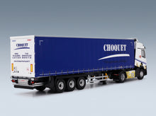 Renault T480 Truck Telonato Choquet Transports 2021 White Blue Eligor 1:43 scale model - rear three-quarter view