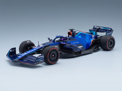 Williams F1 FW44 Team Williams Racing No. 23 Alexander Albon Bahrain GP 2022 Minichamps 1:18 scale model - front three-quarter view
