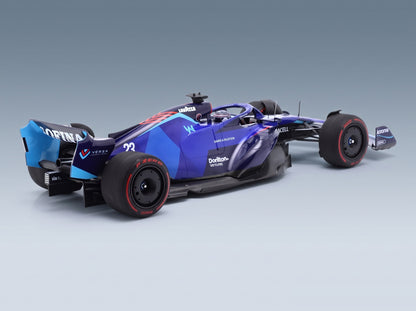 Williams F1 FW44 Team Williams Racing No. 23 Alexander Albon Bahrain GP 2022 Minichamps 1:18 scale model - rear three-quarter view