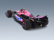 Alpine A523 BWT Alpine F1 Team No. 10 Pierre Gasly 9th Bahrain GP 2023 with Pit Board Minichamps 1:18 scale model - rear three-quarter view