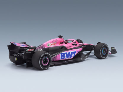 Alpine A523 BWT Alpine F1 Team No. 31 Esteban Ocon Bahrain GP 2023 Minichamps 1:18 scale model - rear three-quarter view