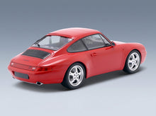 Porsche 911 993 Coupé 1993 Red Minichamps 1:18 scale model - rear three-quarter view