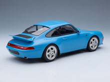 Porsche 911 993 RS Coupe 1994 Blue Minichamps 1:18 scale model - rear three-quarter view