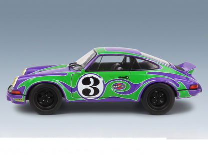 Porsche 911 RSR Coupé No. 3 Happy Tribute 1973 Purple Green Solido 1:18 scale model - side view