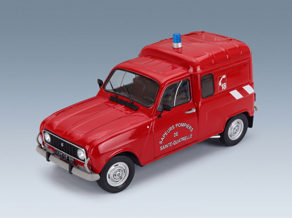 Renault R4 F4 Van Sapeurs-Pompiers 1976 Red Solido 1:18 scale model - front three-quarter view