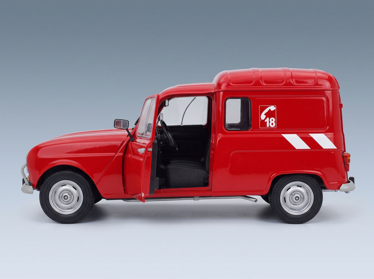 Renault R4 F4 Van Sapeurs-Pompiers 1976 Red Solido 1:18 scale model - opening parts