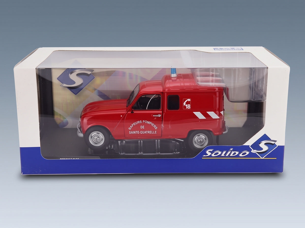 Renault R4 F4 Van Sapeurs-Pompiers 1976 Red Solido 1:18 scale model - original packaging
