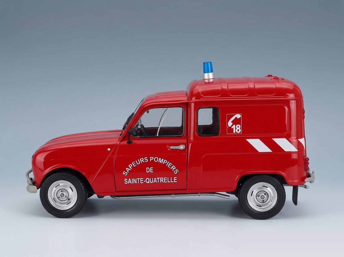 Renault R4 F4 Van Sapeurs-Pompiers 1976 Red Solido 1:18 scale model - side view