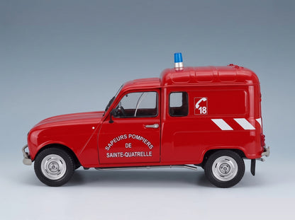 Renault R4 F4 Van Sapeurs-Pompiers 1976 Red Solido 1:18 scale model - side view