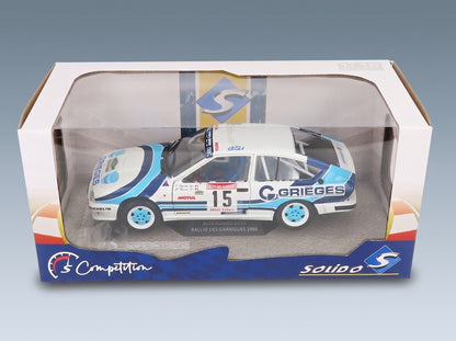 Alfa Romeo Alfetta GTV6 No. 15 C.Rigollet M.Bathelot Rally des Garrigues 1986 Solido 1:18 scale model - original packaging