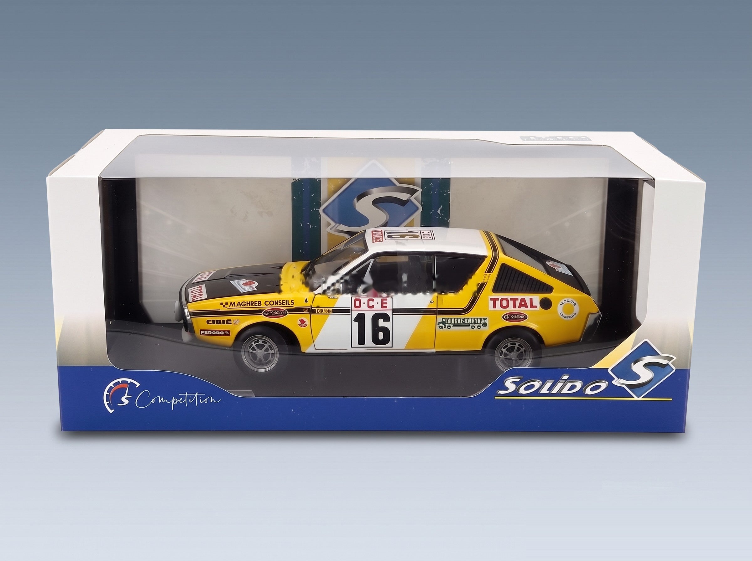 Renault R17 Gordini No. 16 Jacky Prive Tilber Rally du Maroc 1976 Night Version Solido 1:18 scale model - original packaging
