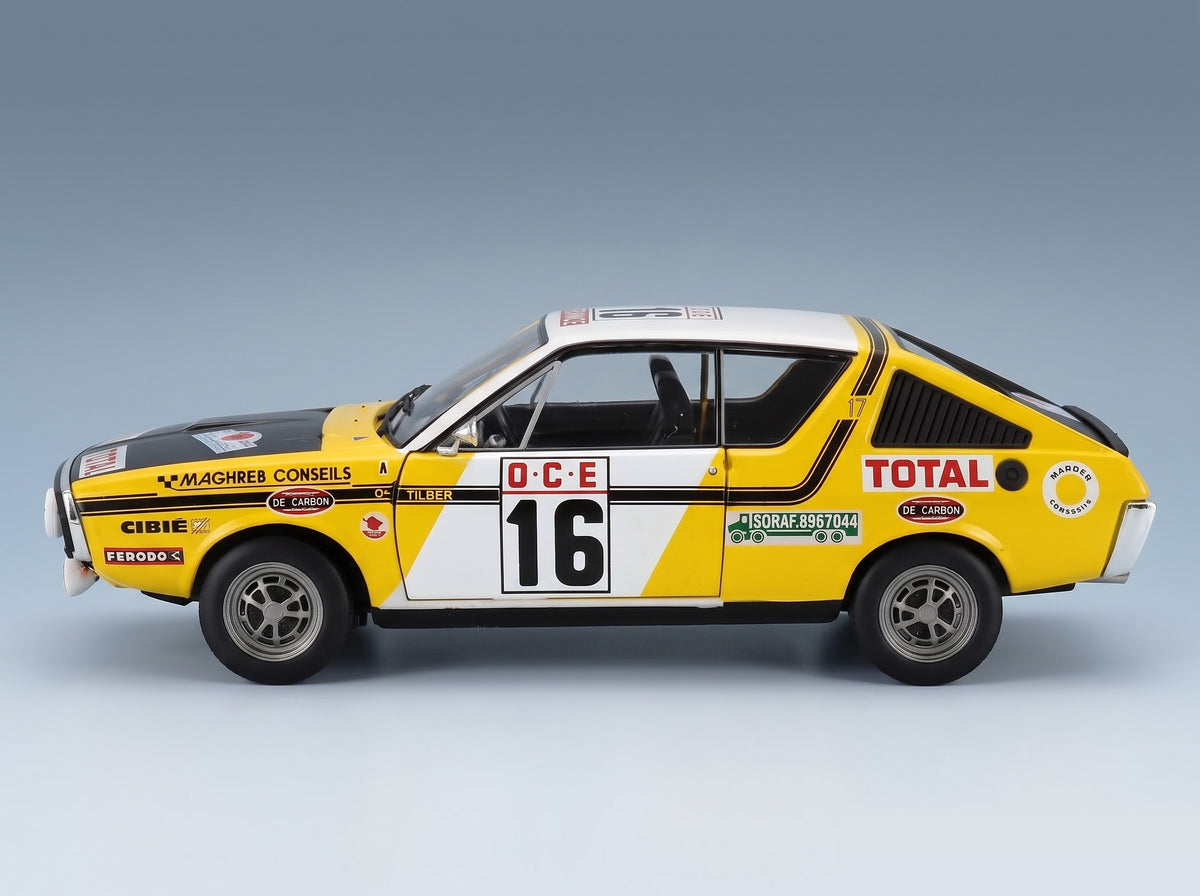 Renault R17 Gordini No. 16 Jacky Prive Tilber Rally du Maroc 1976 Night Version Solido 1:18 scale model - side view