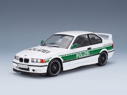 BMW 3 Series M3 (E36) Coupé Polizei 1991 White Green Solido 1:18 scale model - front three-quarter view