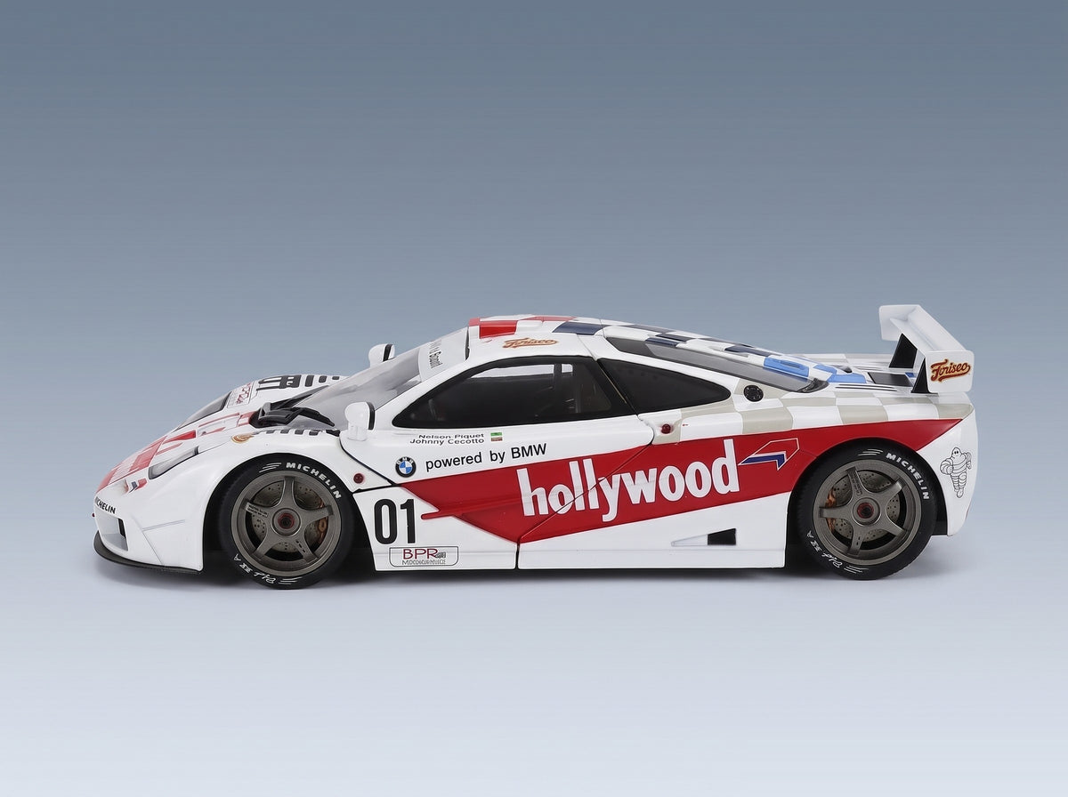 McLaren F-1 GTR 6.1L V12 Hollywood No. 1 Nelson Piquet Johnny Cecotto Winner 2h de Brasilia 1996 Solido 1:18 scale model - side view