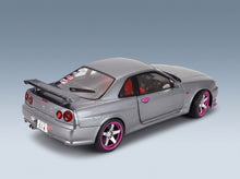 Nissan Skyline GT-R BNR34 Coupé 1999 Grey Solido 1:18 scale model - rear three-quarter view