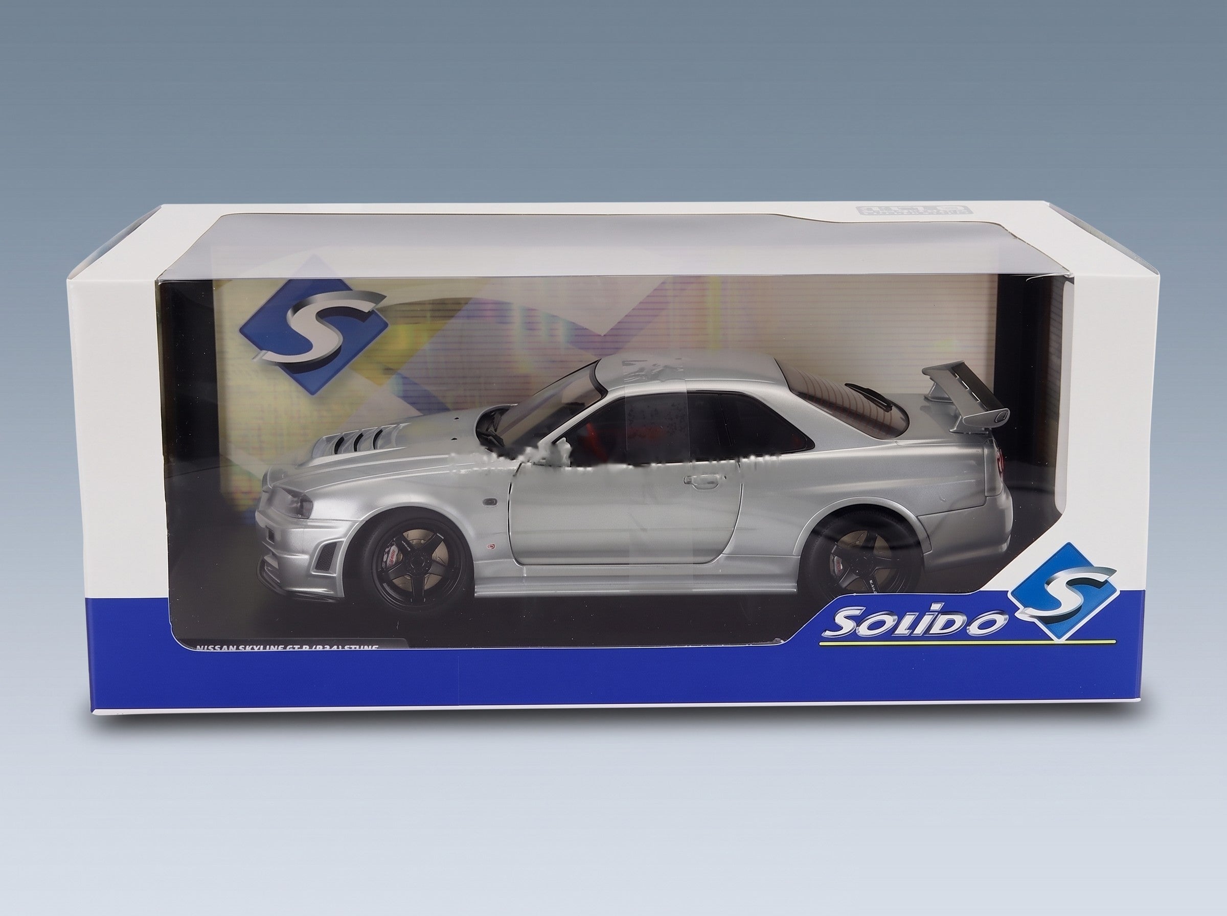 Nissan Skyline GT-R R34 Z-Tune 1999 Silver Solido 1:18 scale model - original packaging