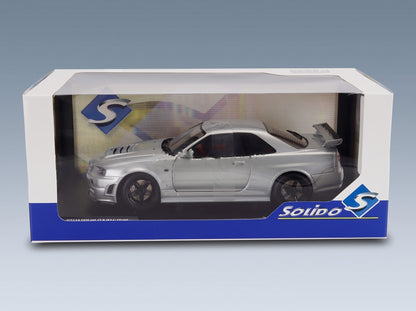 Nissan Skyline GT-R R34 Z-Tune 1999 Silver Solido 1:18 scale model - original packaging