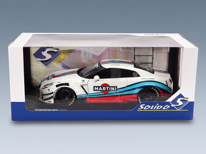 Nissan GT-R R35 LB-Works Martini Racing 2024 White Blue Red Solido 1:18 scale model - original packaging