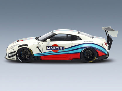 Nissan GT-R R35 LB-Works Martini Racing 2024 White Blue Red Solido 1:18 scale model - side view
