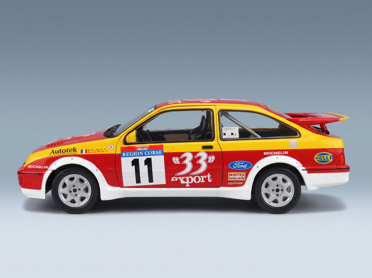 Ford Sierra RS Cosworth No. 11 D. Auriol B. Occelli Rally Tour de Corse 1987 Solido 1:18 scale model - side view